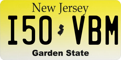 NJ license plate I50VBM