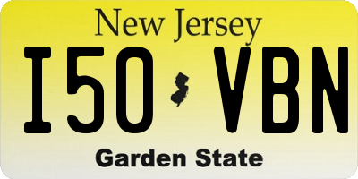 NJ license plate I50VBN