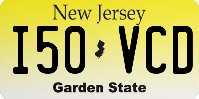 NJ license plate I50VCD