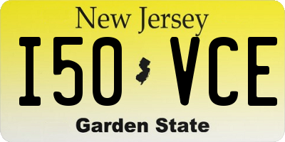 NJ license plate I50VCE