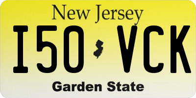 NJ license plate I50VCK