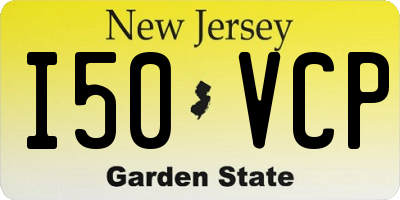NJ license plate I50VCP