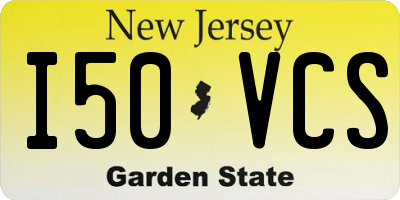 NJ license plate I50VCS