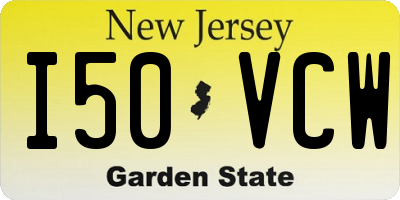 NJ license plate I50VCW