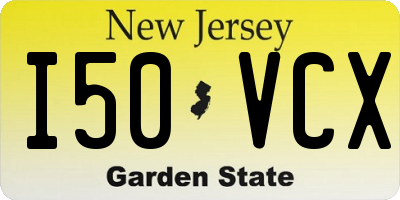 NJ license plate I50VCX