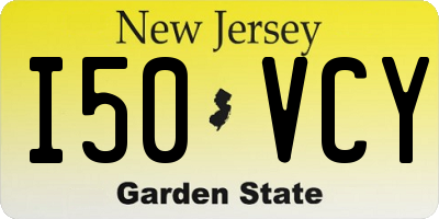 NJ license plate I50VCY