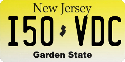NJ license plate I50VDC