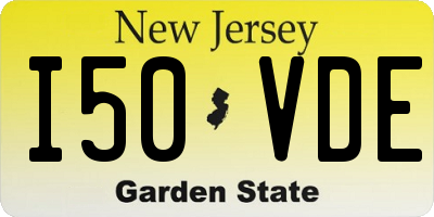 NJ license plate I50VDE