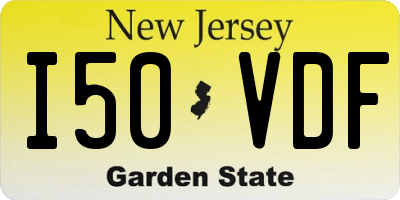 NJ license plate I50VDF