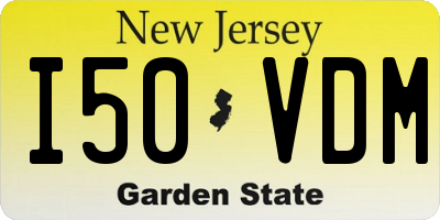 NJ license plate I50VDM