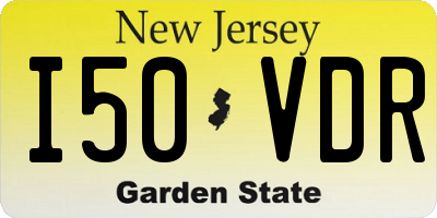 NJ license plate I50VDR
