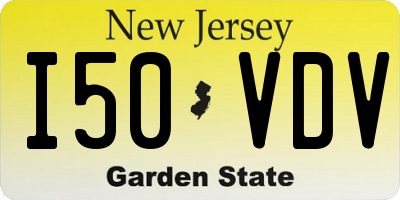 NJ license plate I50VDV