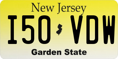 NJ license plate I50VDW