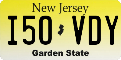 NJ license plate I50VDY