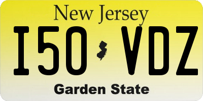 NJ license plate I50VDZ