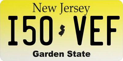 NJ license plate I50VEF