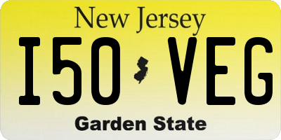 NJ license plate I50VEG