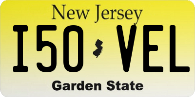 NJ license plate I50VEL