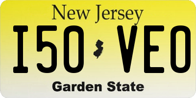 NJ license plate I50VEO