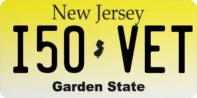 NJ license plate I50VET