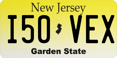 NJ license plate I50VEX