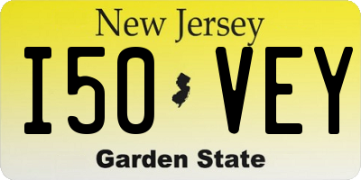 NJ license plate I50VEY