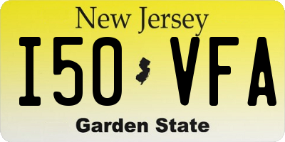 NJ license plate I50VFA