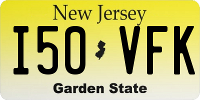 NJ license plate I50VFK