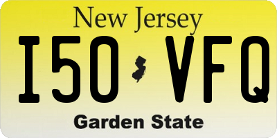 NJ license plate I50VFQ
