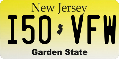 NJ license plate I50VFW