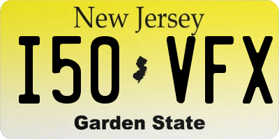NJ license plate I50VFX