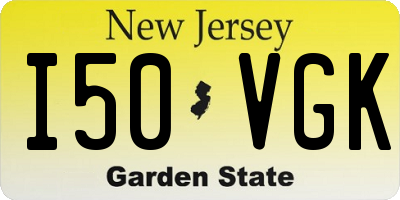 NJ license plate I50VGK