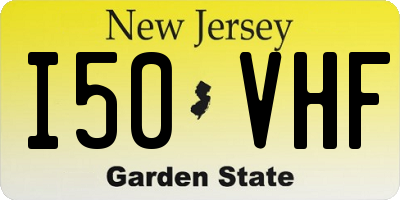 NJ license plate I50VHF