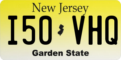 NJ license plate I50VHQ