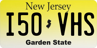 NJ license plate I50VHS