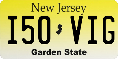 NJ license plate I50VIG