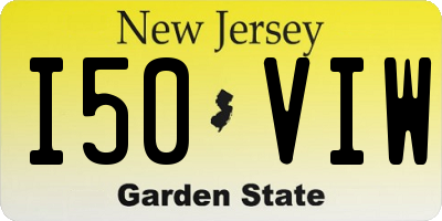 NJ license plate I50VIW
