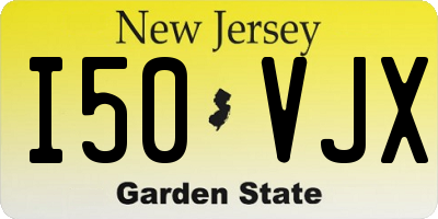 NJ license plate I50VJX