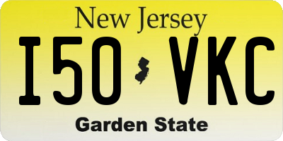 NJ license plate I50VKC