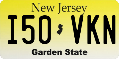 NJ license plate I50VKN