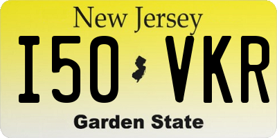 NJ license plate I50VKR