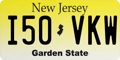 NJ license plate I50VKW