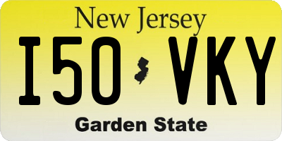 NJ license plate I50VKY