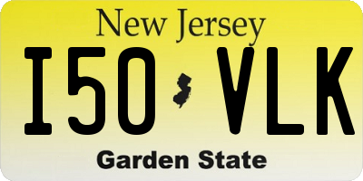 NJ license plate I50VLK