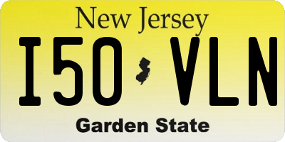 NJ license plate I50VLN