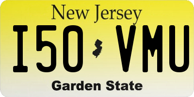 NJ license plate I50VMU