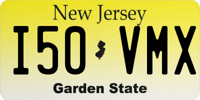 NJ license plate I50VMX