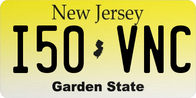 NJ license plate I50VNC