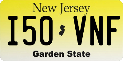 NJ license plate I50VNF