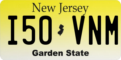 NJ license plate I50VNM